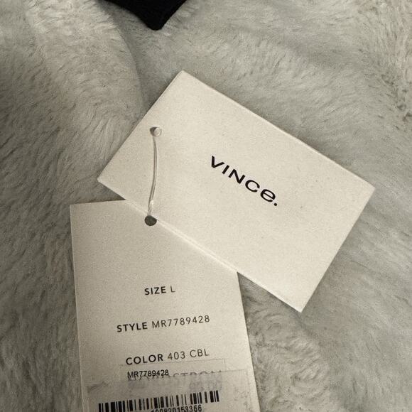 Vince Men's 1/4 Button Cotton Henley Short Sleeve Tee Heather Blue Large - Picture 2 of 5